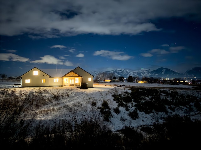 exterior space with a mountain view