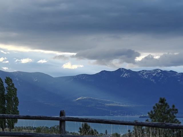 mountain view featuring a water view