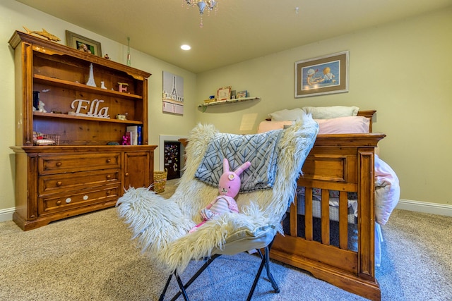 view of carpeted bedroom