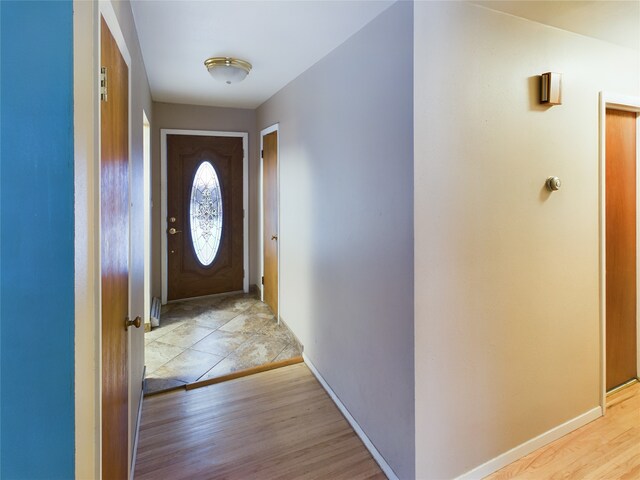 entryway featuring light wood-type flooring