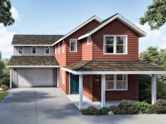 view of front of home featuring a garage