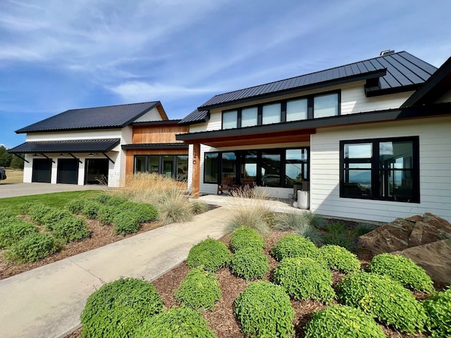 exterior space featuring a garage