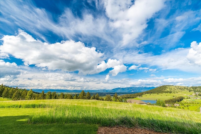 mountain view with a rural view