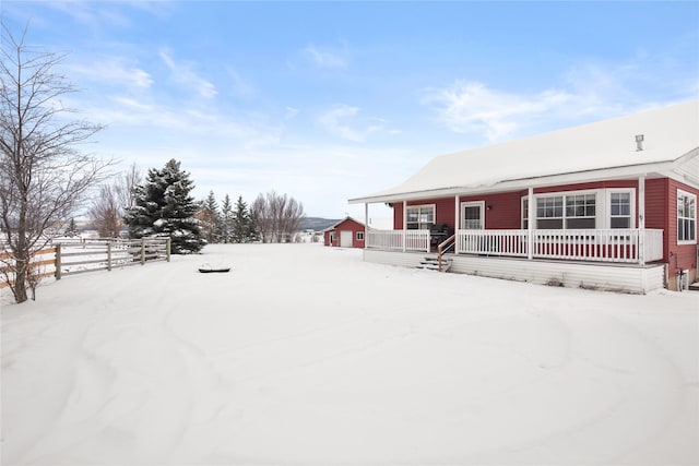 view of snowy yard