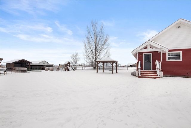 view of snowy yard