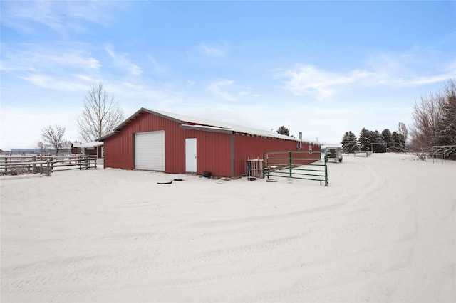 view of snow covered structure