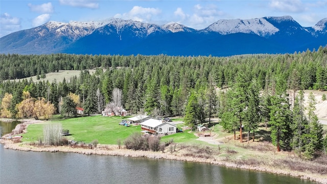 4964 US Highway 93 S, Eureka, MT 59917 - drone / aerial view featuring a water and mountain view and a forest view