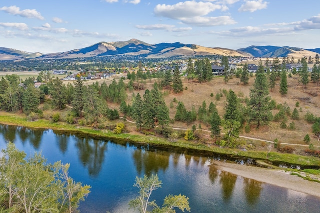 mountain view featuring a water view