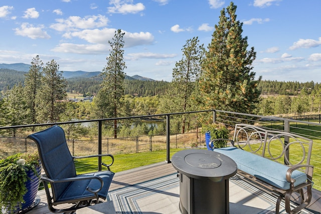 balcony with a mountain view