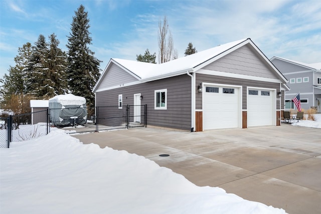 view of snow covered property