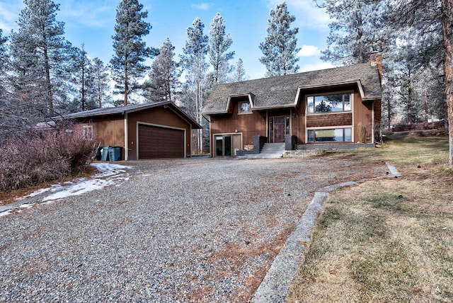 view of front of house with a garage