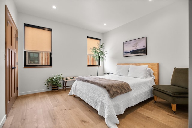 124 W 2nd St Unit B, Whitefish, MT 59937 - bedroom featuring light wood-type flooring, recessed lighting, and baseboards