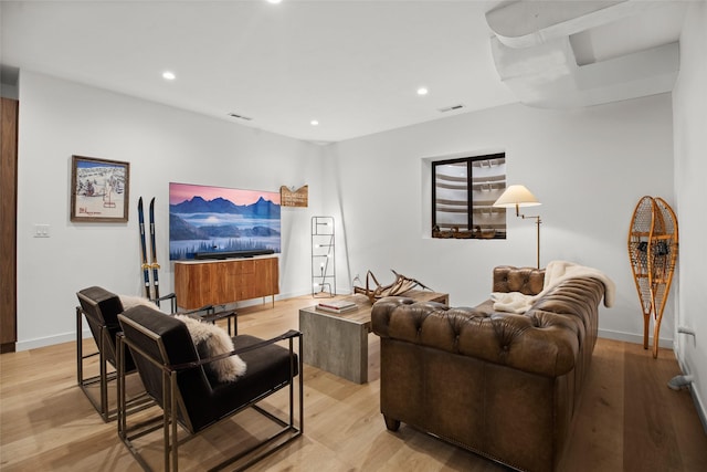 124 W 2nd St Unit B, Whitefish, MT 59937 - living room featuring light wood-style flooring, recessed lighting, and baseboards
