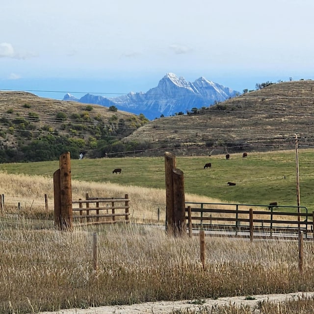 property view of mountains featuring a rural view