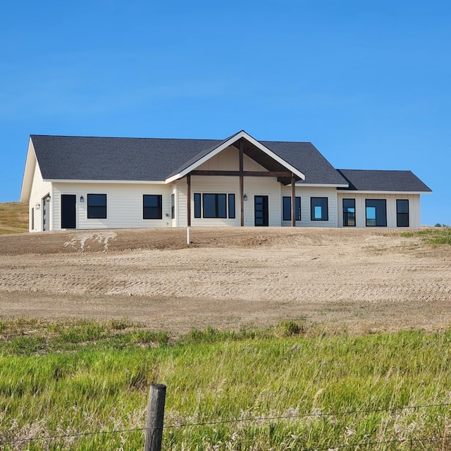 view of front of house with a shingled roof