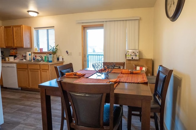 dining room featuring sink