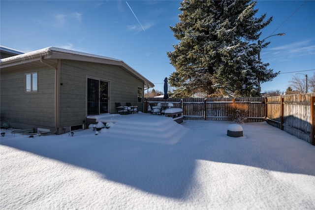 view of snowy yard