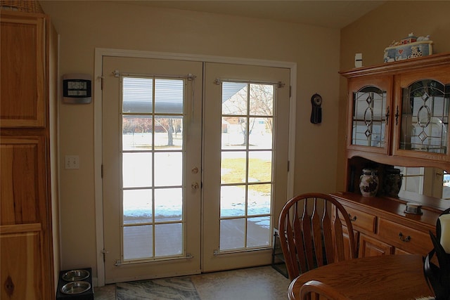 entryway featuring french doors