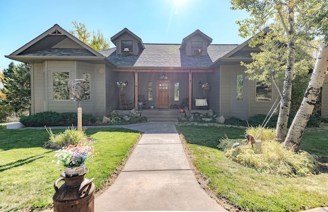 view of front facade with a front yard