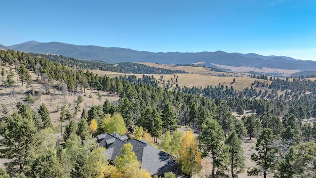 aerial view featuring a mountain view