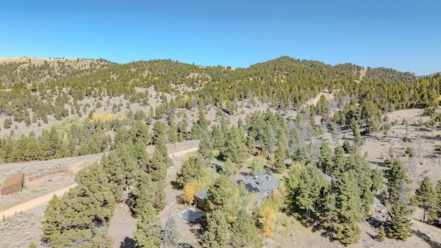 aerial view with a mountain view