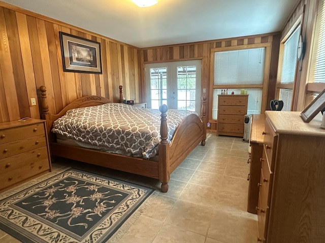 27 Birch Ln, Trout Creek, MT 59874 - bedroom featuring french doors, wood walls, and access to exterior