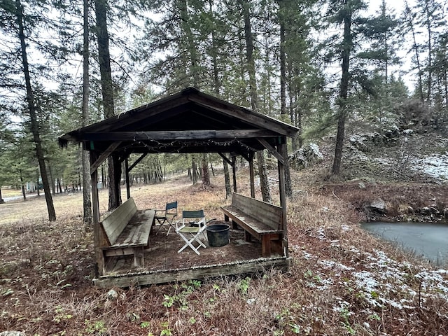 view of property's community with a gazebo