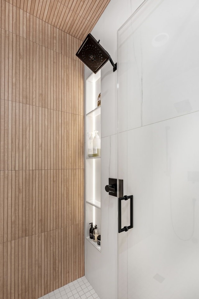 bathroom featuring walk in shower