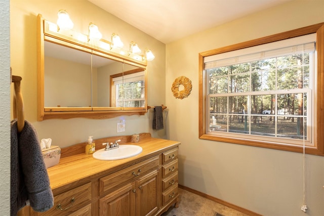 bathroom featuring vanity and plenty of natural light