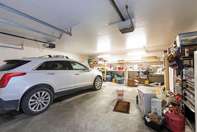 garage featuring a garage door opener