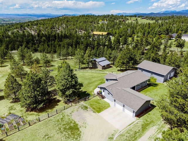 bird's eye view with a mountain view