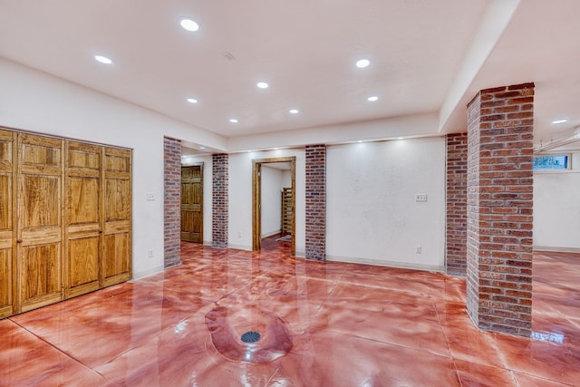 interior space with decorative columns