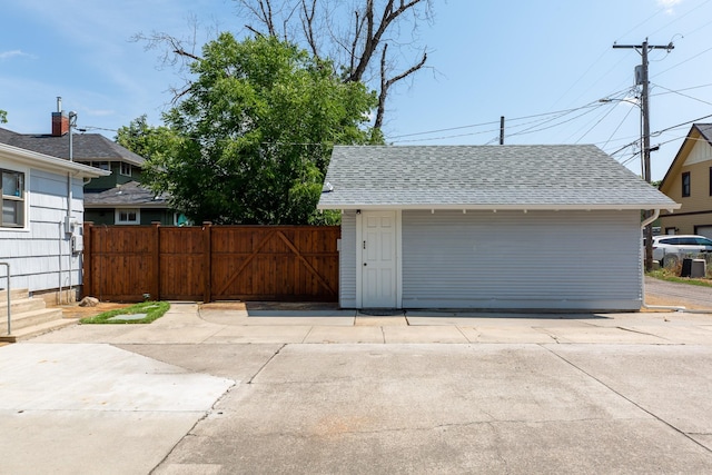 view of garage