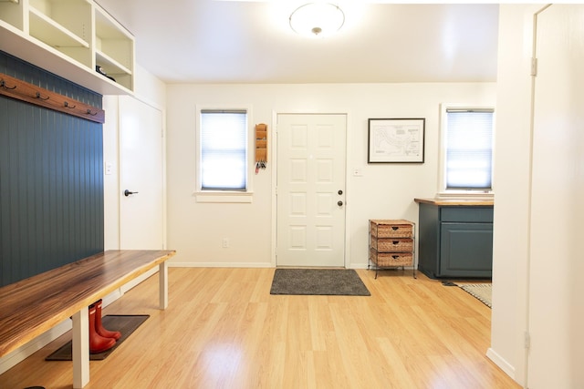 entryway featuring light hardwood / wood-style floors