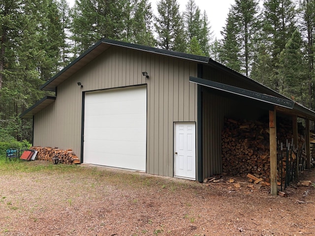 view of garage