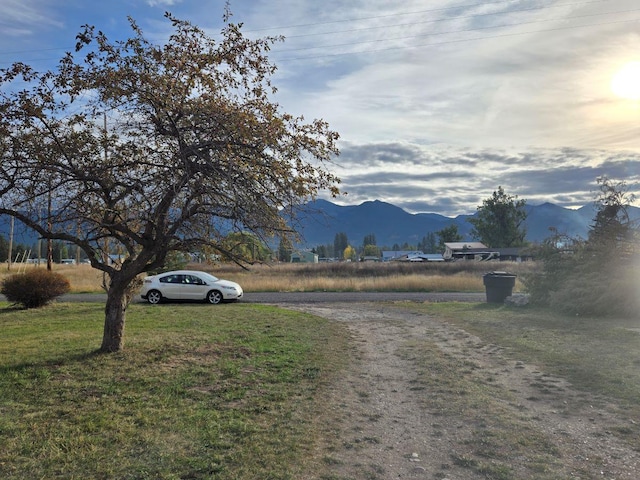 view of road with a mountain view