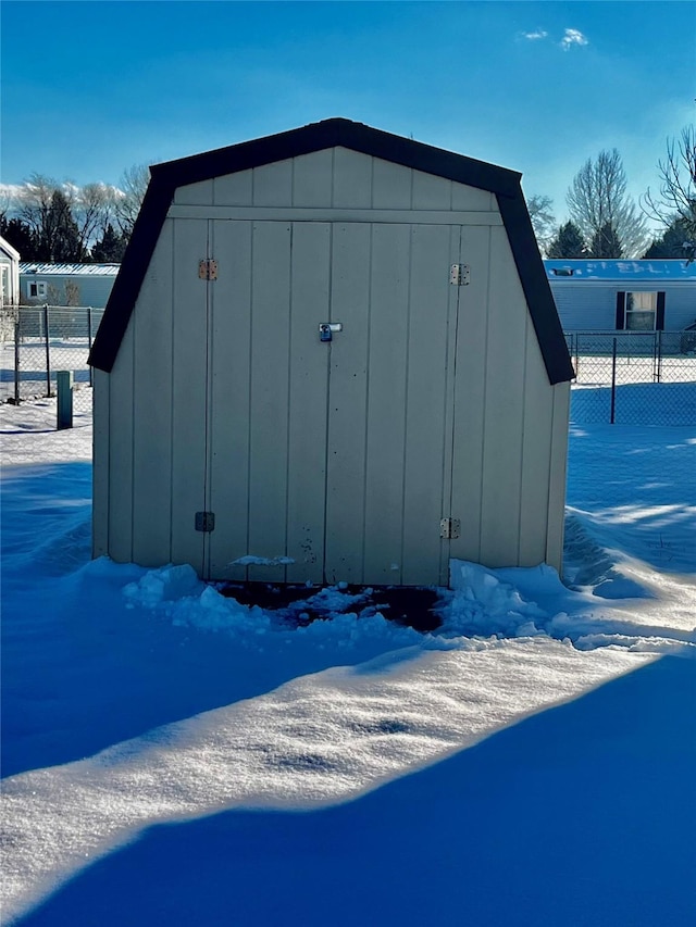 view of snow covered structure