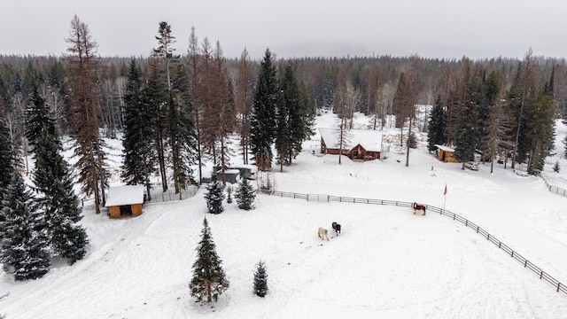 view of snowy aerial view