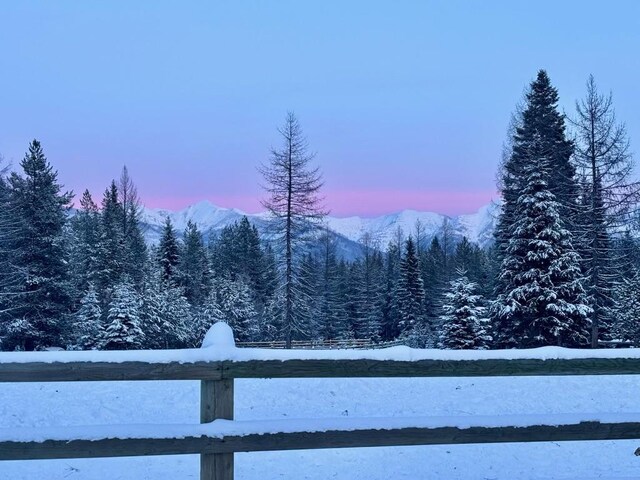 view of snow covered land