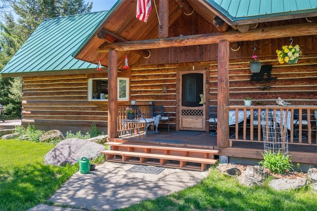 exterior space featuring covered porch