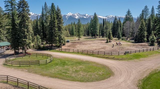 view of community featuring a mountain view and a rural view