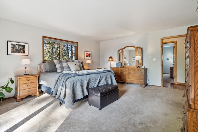 bedroom featuring carpet