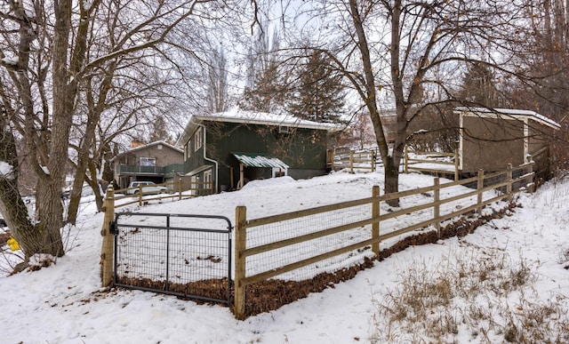 view of yard covered in snow