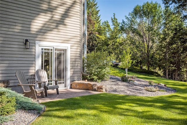 view of yard featuring a patio