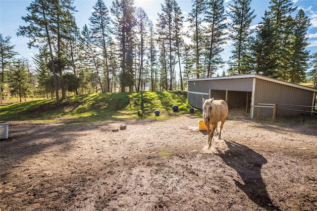 view of yard with an outbuilding and an outdoor structure