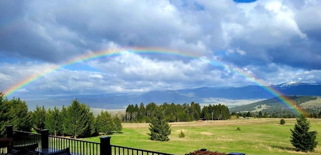 mountain view featuring a rural view