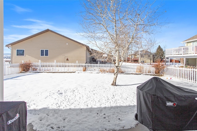 129 Red Mountain Vw, Butte, MT 59701 - yard covered in snow featuring a fenced backyard