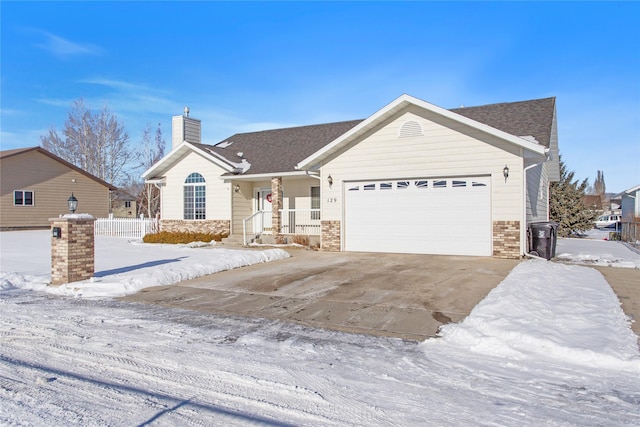 ranch-style home with a garage