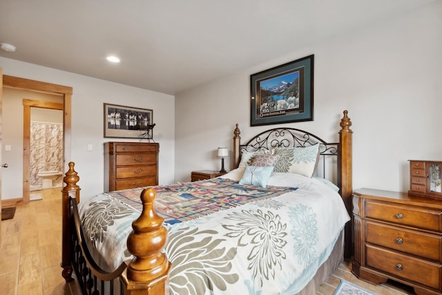 bedroom featuring light wood-type flooring