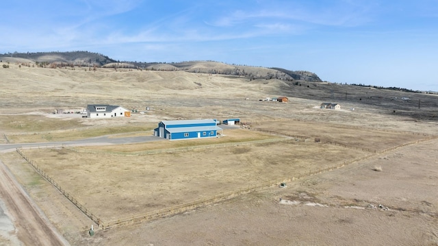 aerial view with a rural view